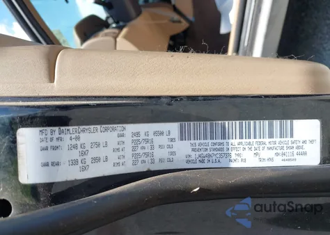 2000 Jeep Grand Cherokee Laredo z USA, uszkodzony, nr VIN 1J4GW48N7YC357376